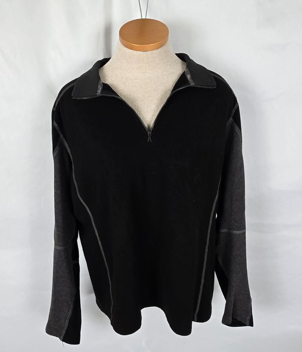Kuhl Active Sweatshirt Men's L Black Revel 1/4 Zip Fleece Kashmira Quick Dry